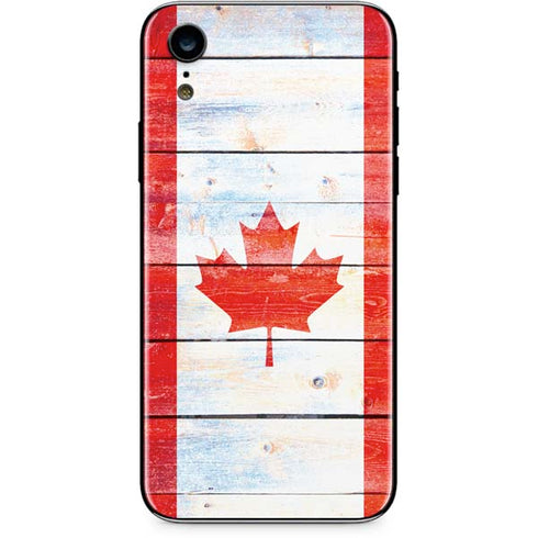 Canada Flag Light Wood iPhone XR Skin